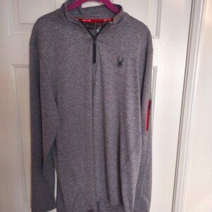 Spyder Men's Active 1/4 Zip Long Sleeve Performance Heather Grey Size Large